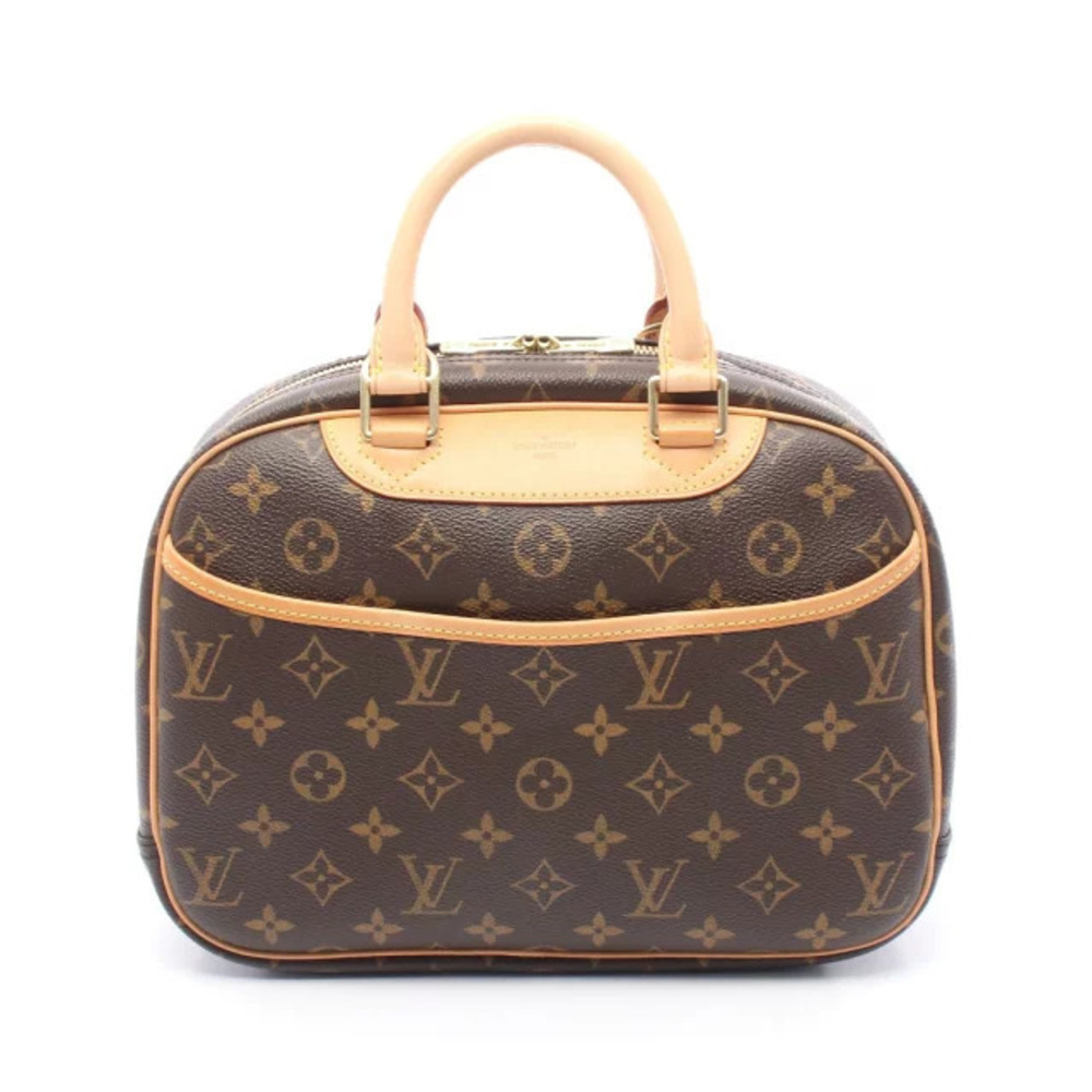 Louis Vuitton Trouville Handbag Canvas Leather Monogram Brown